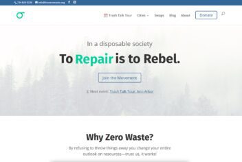 A screenshot of Live Zero Waste's website.