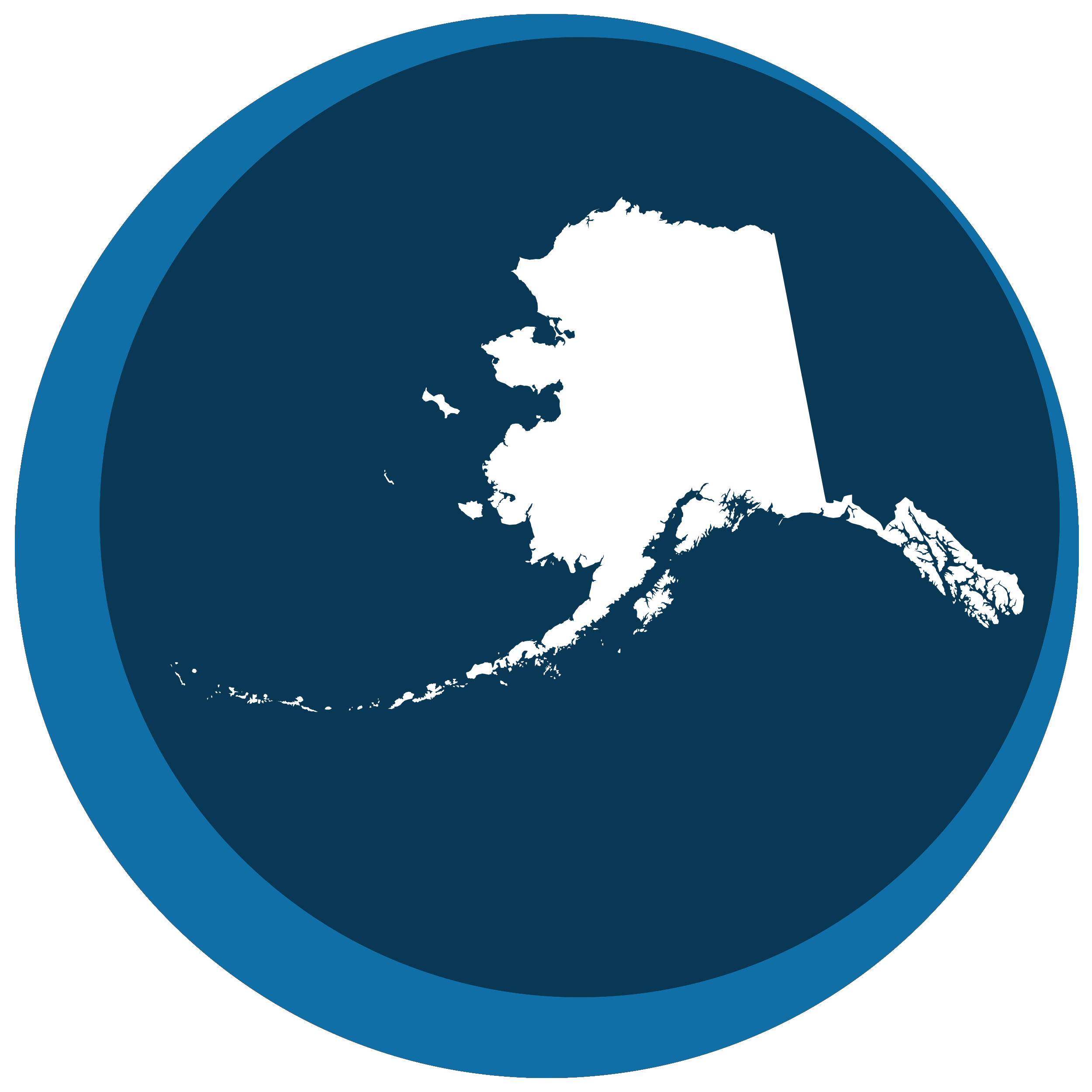 Alaska state shape in a circle