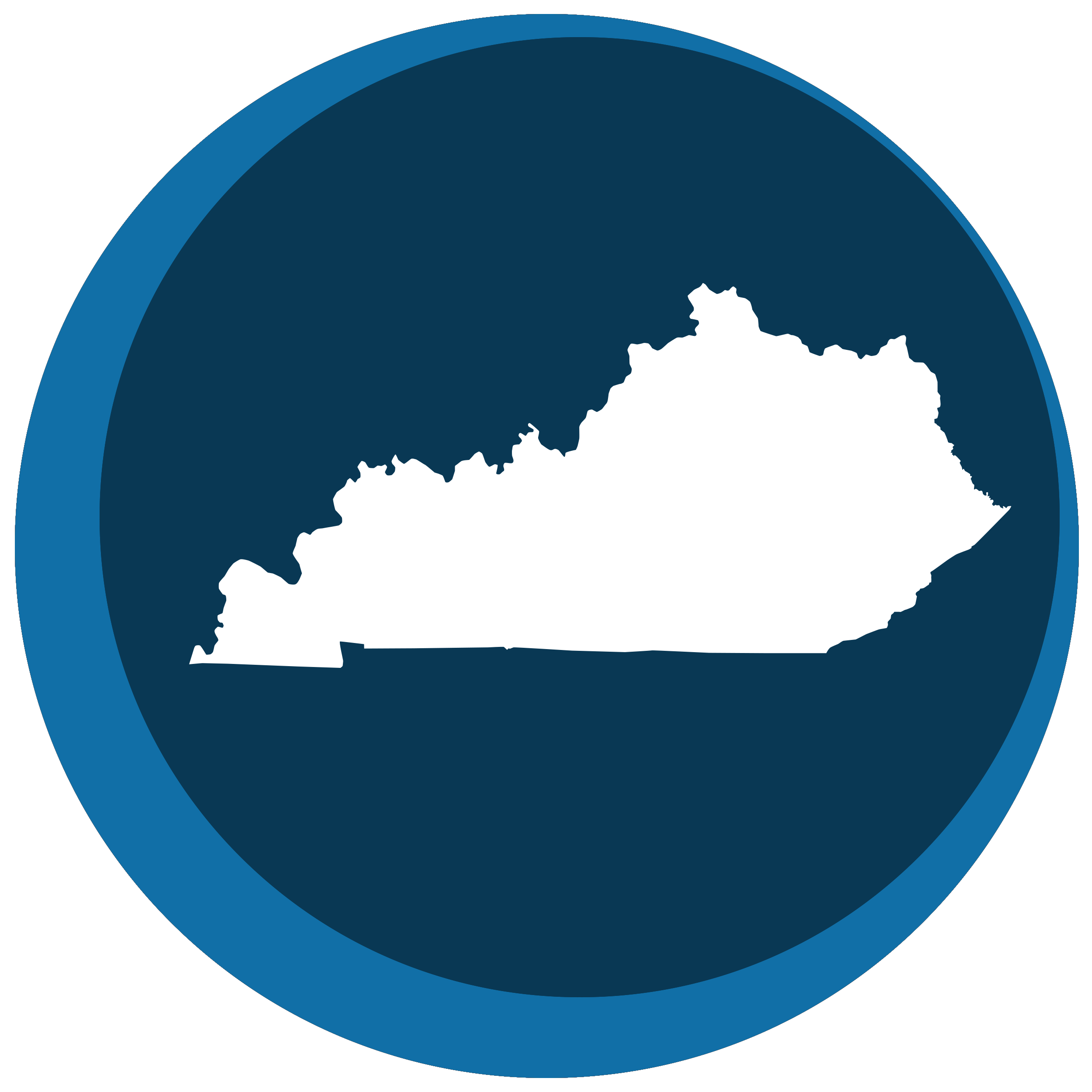 Kentucky state shape in a circle