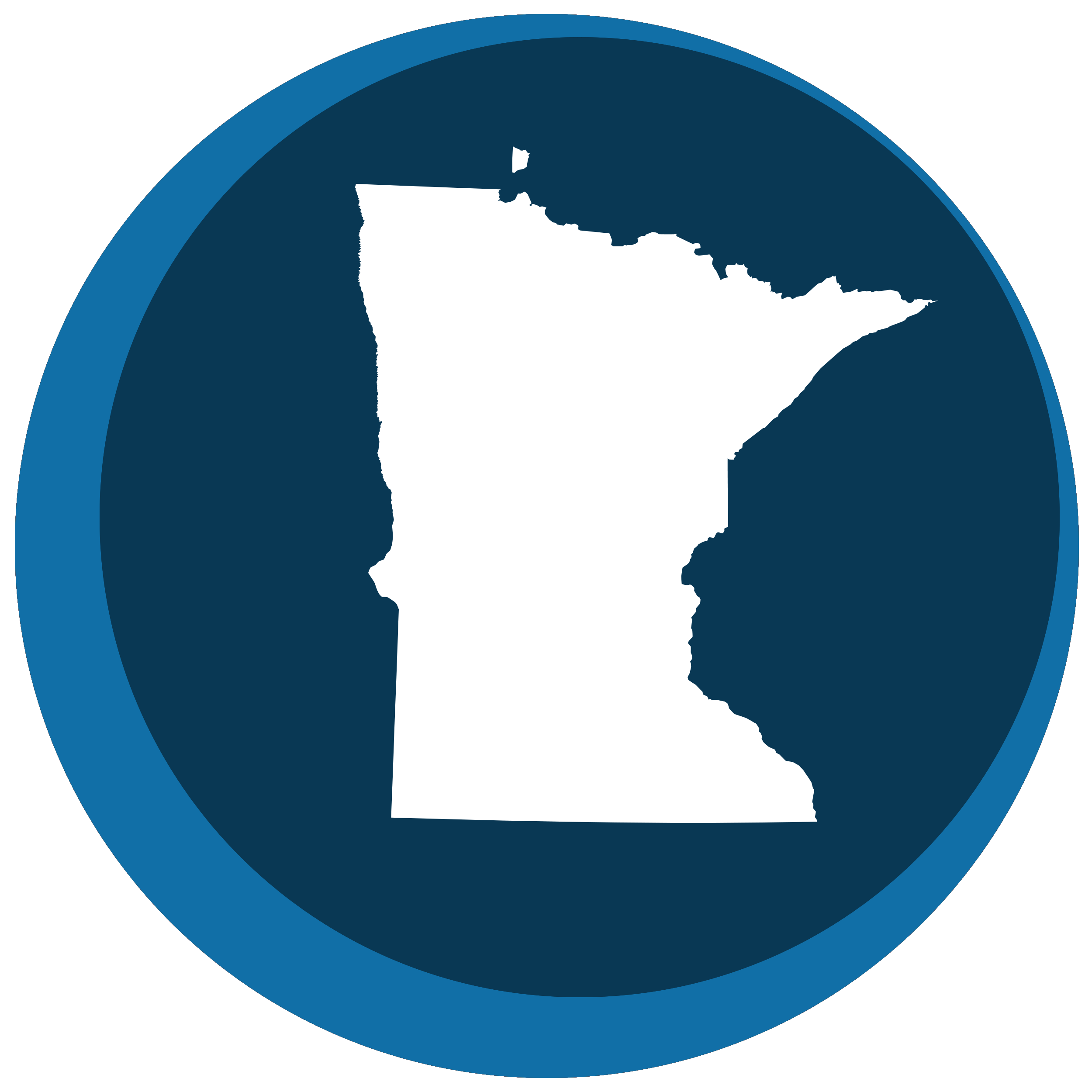 Minnesota state shape in a circle