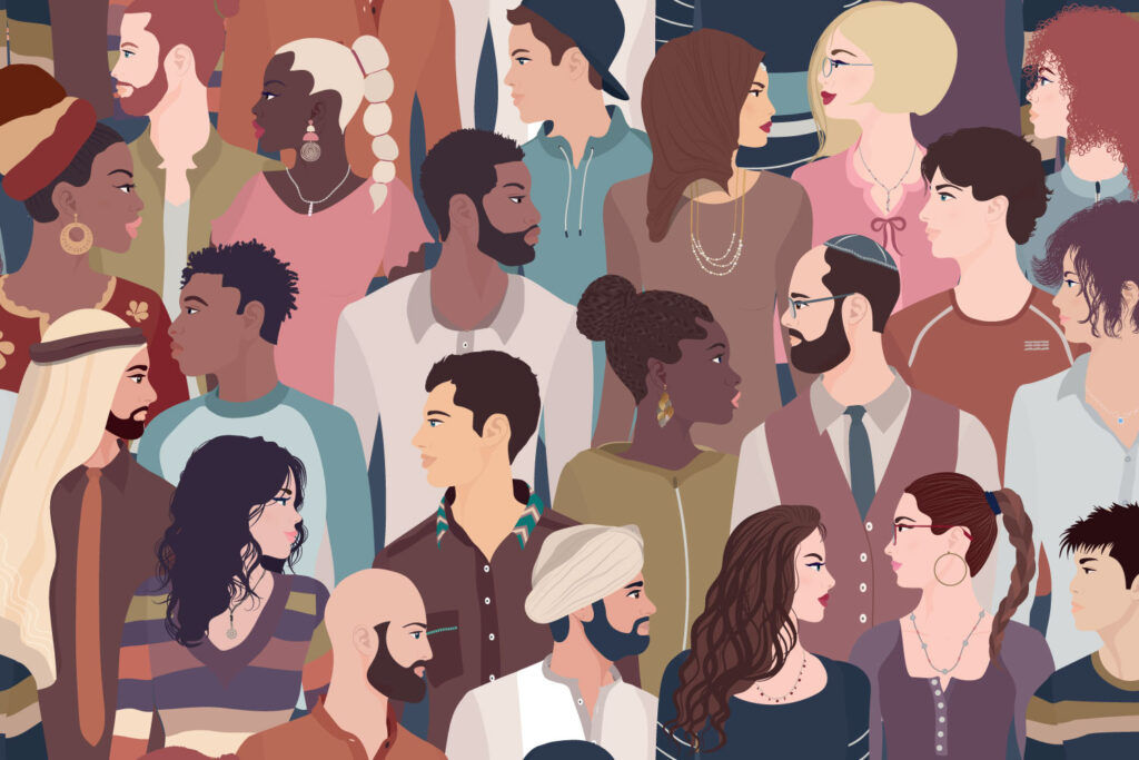 illustration of a diverse group of people