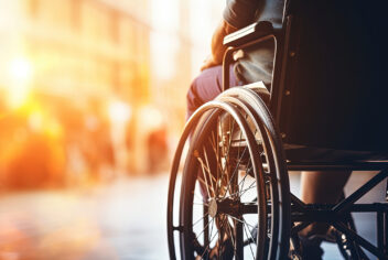 wheelchair close-up with blurred background