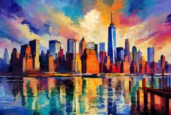 painting of new york skyline