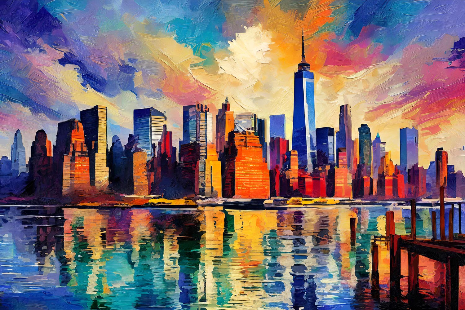 painting of new york skyline