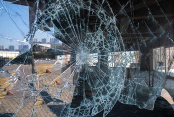 A shattered Car Window