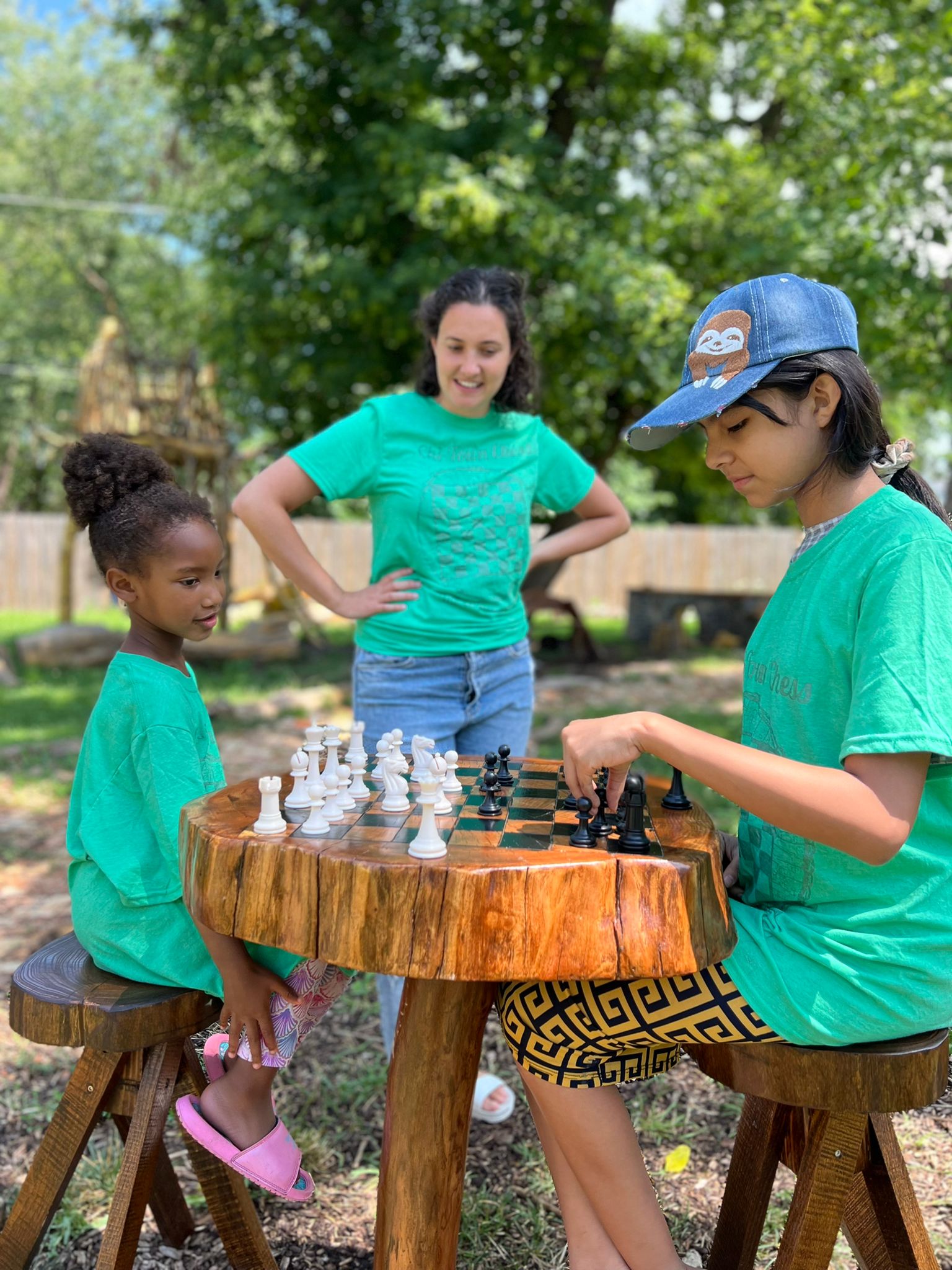 people playing chess outside