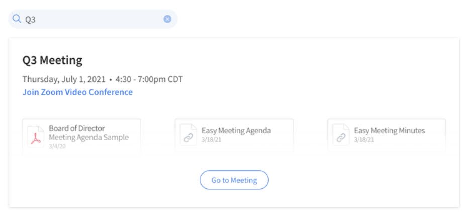 Quickly find documents, discussions, and meeting history with powerful search.