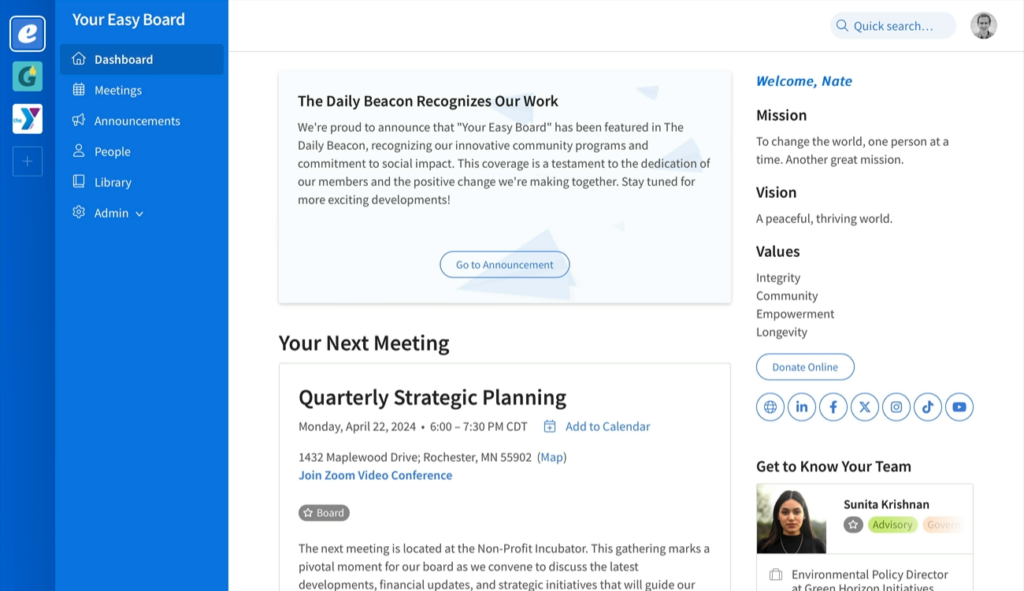 easy board homepage